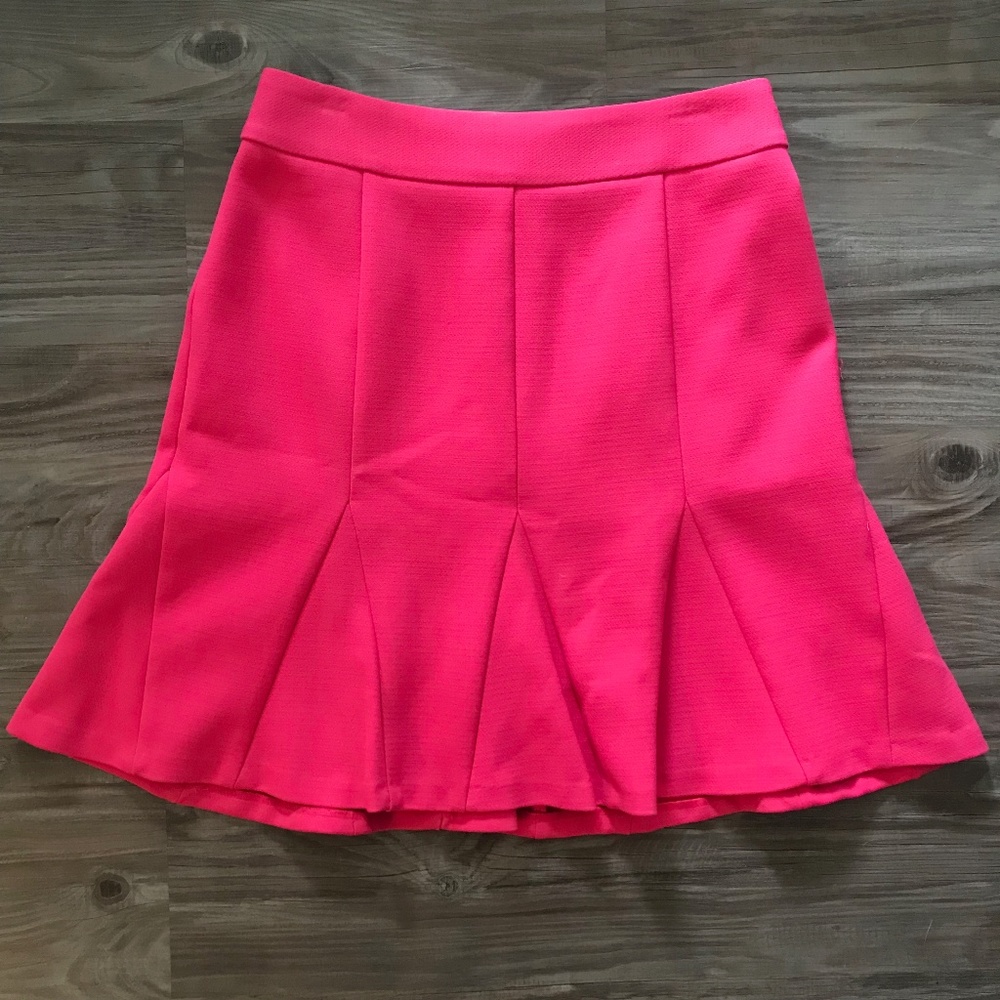 Banana Republic Hot Pink Fluted Skirt